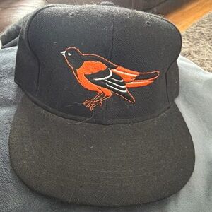 New Era Black Cap with Orange Bird Embroidery